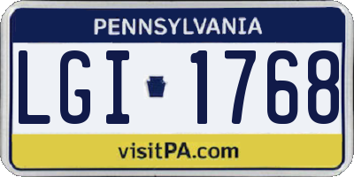 PA license plate LGI1768