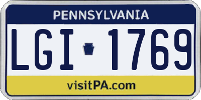 PA license plate LGI1769