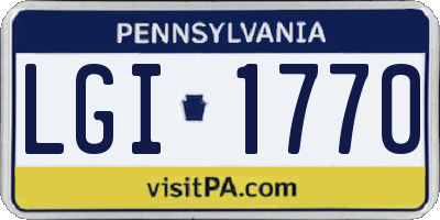 PA license plate LGI1770