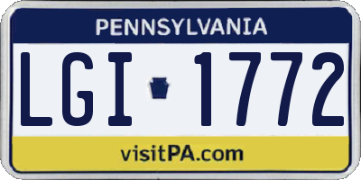 PA license plate LGI1772