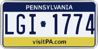 PA license plate LGI1774