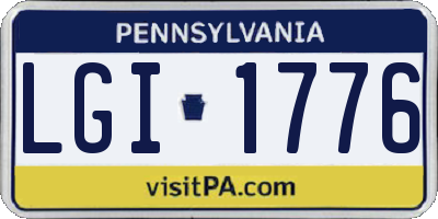 PA license plate LGI1776