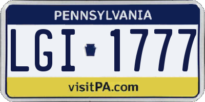PA license plate LGI1777