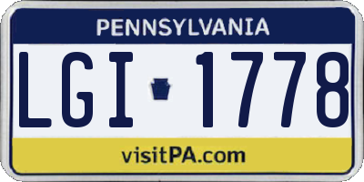 PA license plate LGI1778