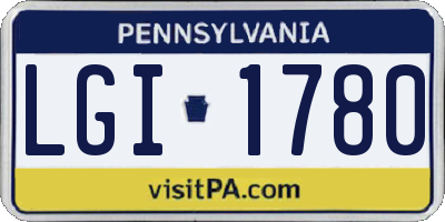 PA license plate LGI1780