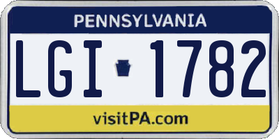 PA license plate LGI1782