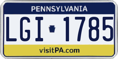 PA license plate LGI1785