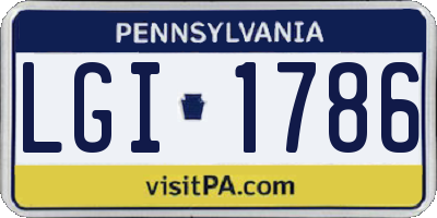 PA license plate LGI1786