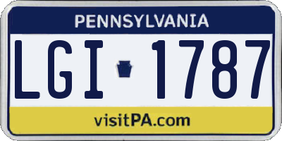 PA license plate LGI1787
