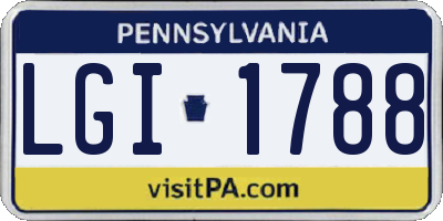 PA license plate LGI1788