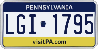 PA license plate LGI1795