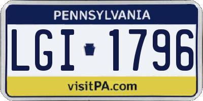 PA license plate LGI1796