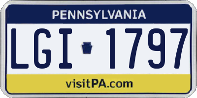 PA license plate LGI1797