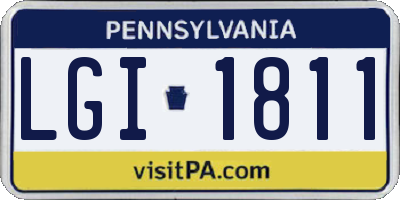 PA license plate LGI1811