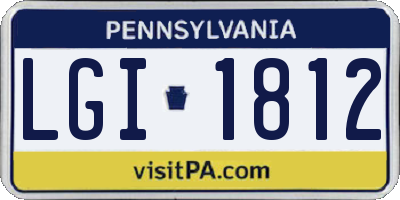 PA license plate LGI1812