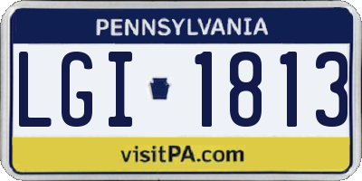 PA license plate LGI1813