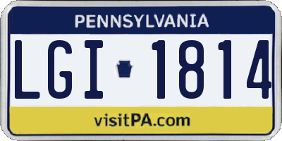 PA license plate LGI1814