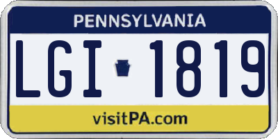 PA license plate LGI1819