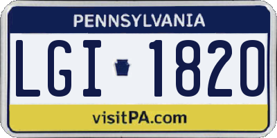 PA license plate LGI1820