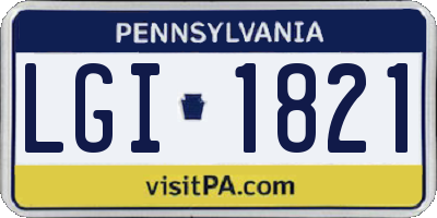 PA license plate LGI1821