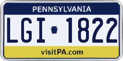 PA license plate LGI1822