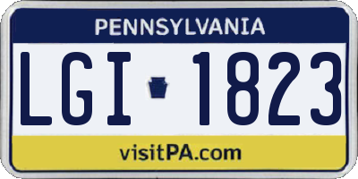 PA license plate LGI1823