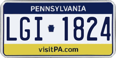 PA license plate LGI1824