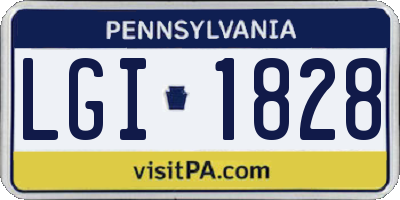 PA license plate LGI1828
