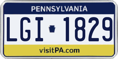 PA license plate LGI1829