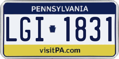 PA license plate LGI1831