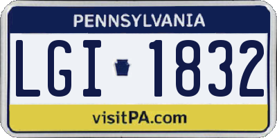 PA license plate LGI1832