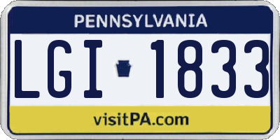 PA license plate LGI1833