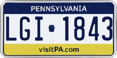 PA license plate LGI1843