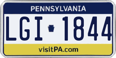 PA license plate LGI1844