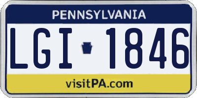 PA license plate LGI1846
