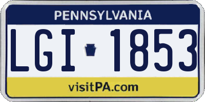 PA license plate LGI1853