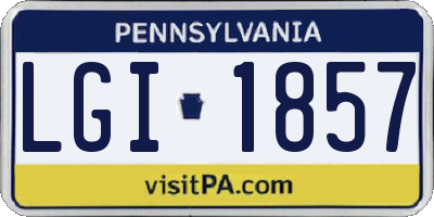 PA license plate LGI1857
