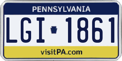 PA license plate LGI1861