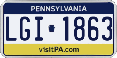 PA license plate LGI1863