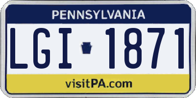 PA license plate LGI1871