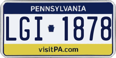 PA license plate LGI1878