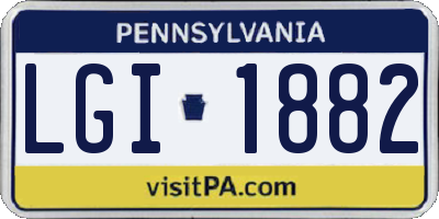 PA license plate LGI1882