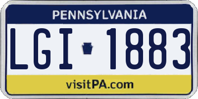 PA license plate LGI1883