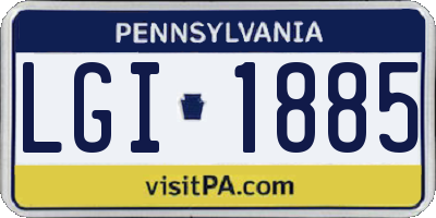 PA license plate LGI1885