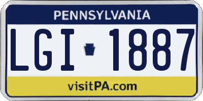 PA license plate LGI1887