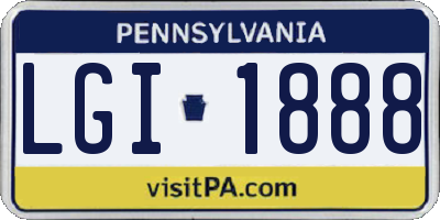 PA license plate LGI1888