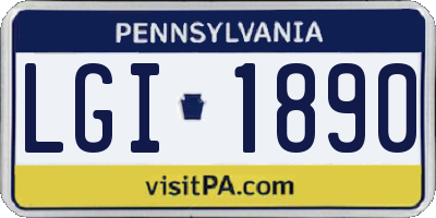 PA license plate LGI1890