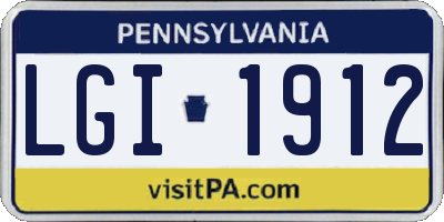 PA license plate LGI1912