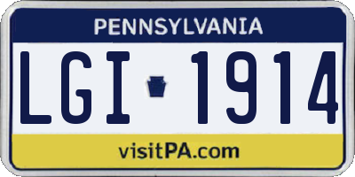 PA license plate LGI1914