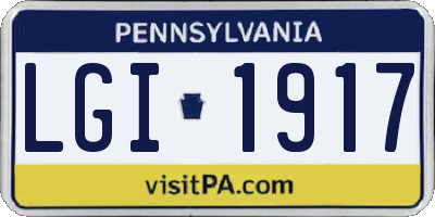 PA license plate LGI1917